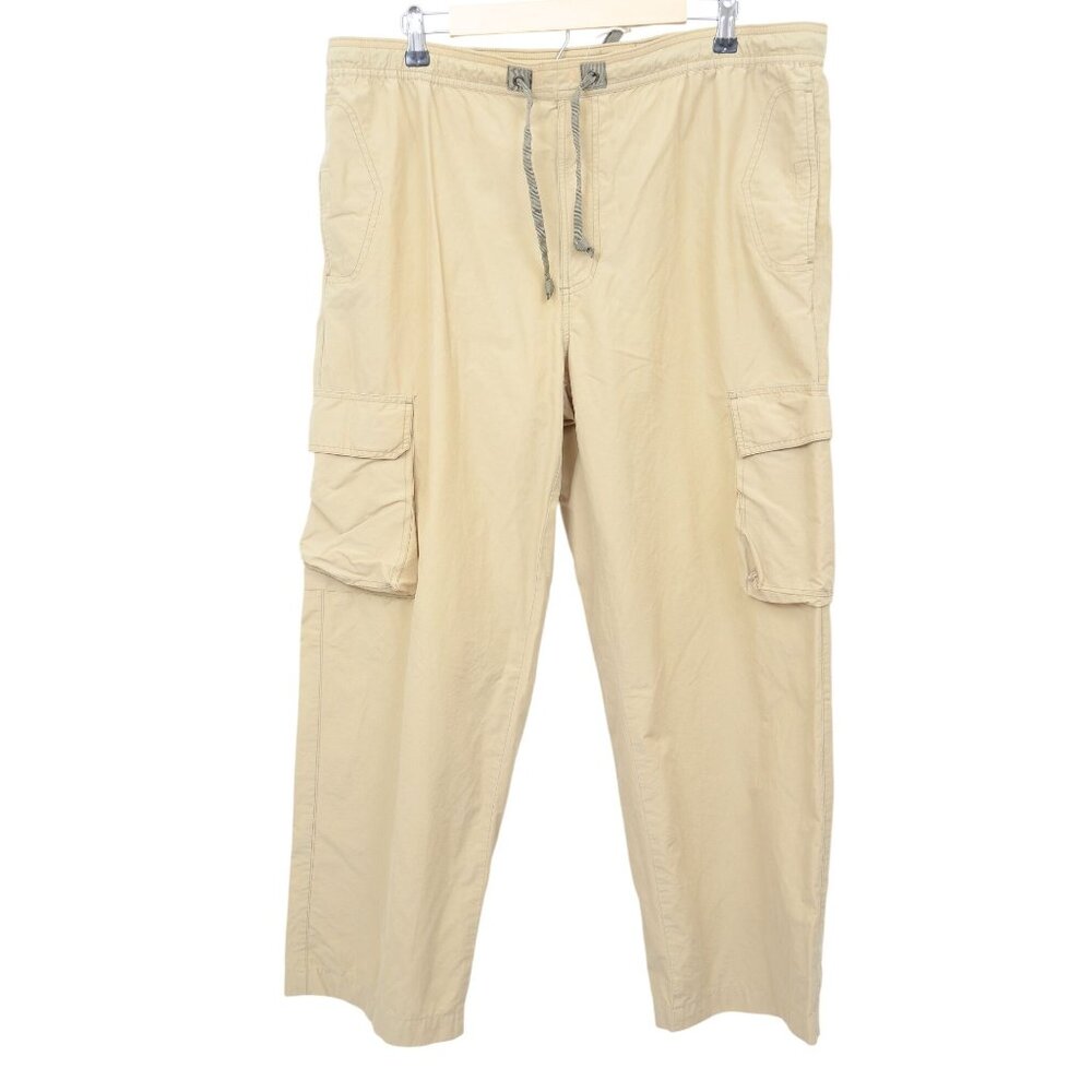 Old Navy 2001 Y2K Khaki Utility Cargo Wide Leg‎ Pants Men's Size L Baggy Skater